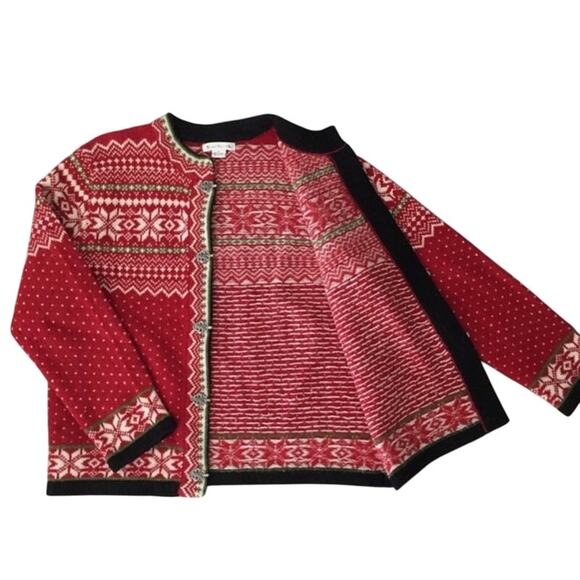 Susan Bristol Wool Red Women Sweater Cardigan Size S - Picture 4 of 6